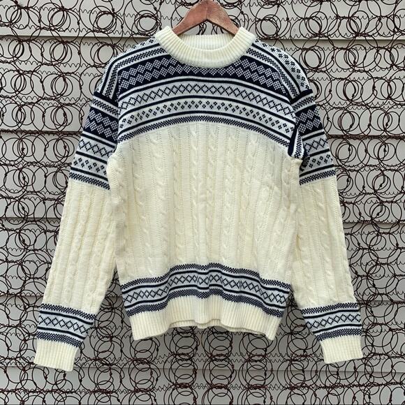 Vintage JCPenney The Mens Shop fair isle stripe knit sweater - Picture 1 of 4